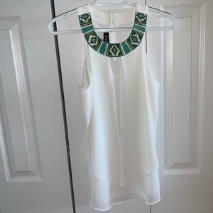 white halter neck tank top